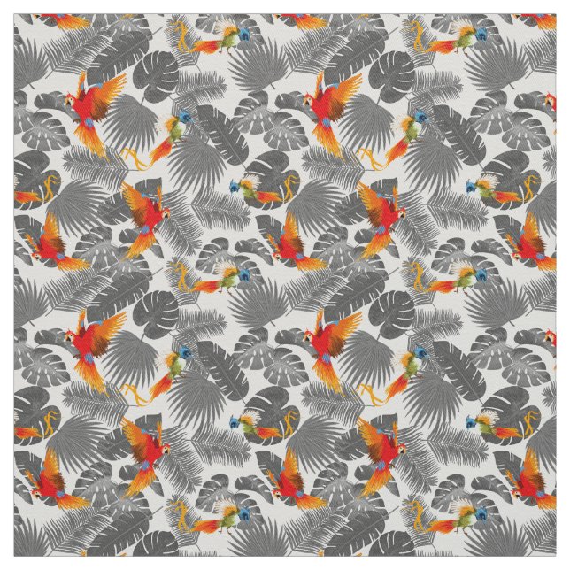 tropical birds fabric (Swatch)