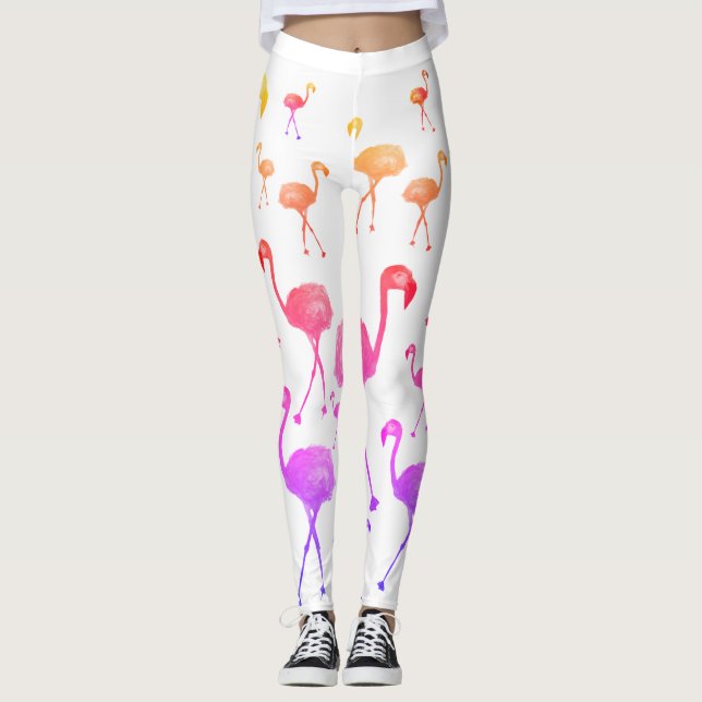 tropical birds , flamingo leggings (Front)