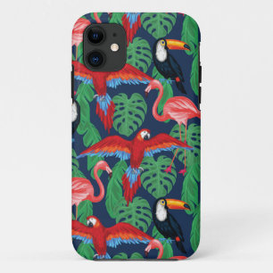 Tropical Birds In Bright Colours iPhone 11 Case