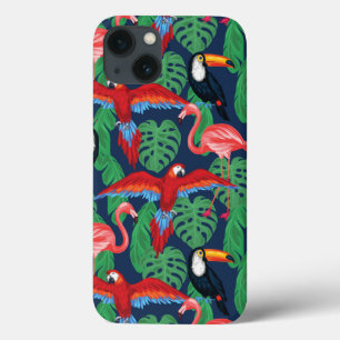 Tropical Birds In Bright Colours iPhone 13 Case