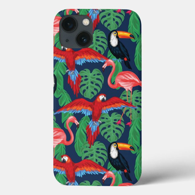Tropical Birds In Bright Colours Case-Mate iPhone Case (Back)