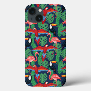 Tropical Birds In Bright Colours iPhone 13 Case
