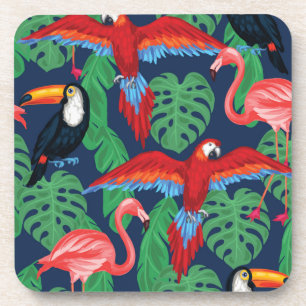 Tropical Birds In Bright Colours Coaster