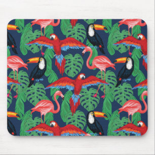 Tropical Birds In Bright Colours Mouse Mat