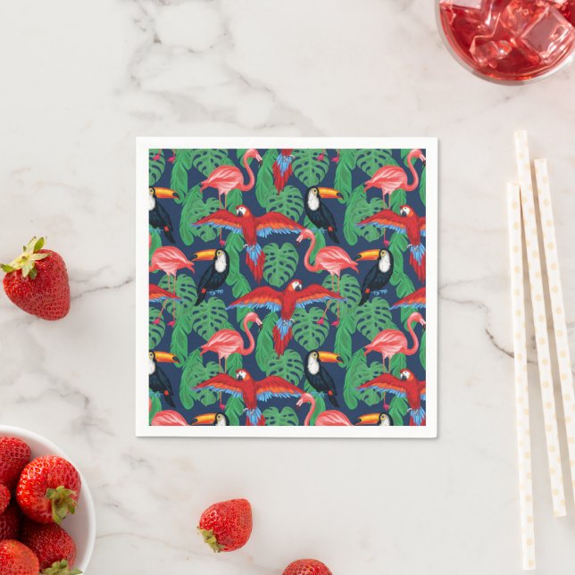 Tropical Birds In Bright Colours Napkin (Insitu)