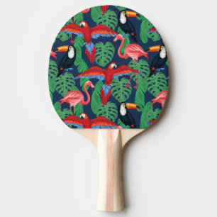 Tropical Birds In Bright Colours Ping Pong Paddle