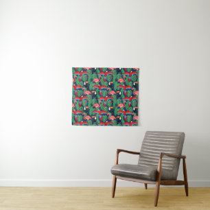 Tropical Birds In Bright Colours Tapestry