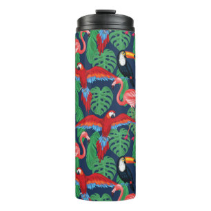 Tropical Birds In Bright Colours Thermal Tumbler