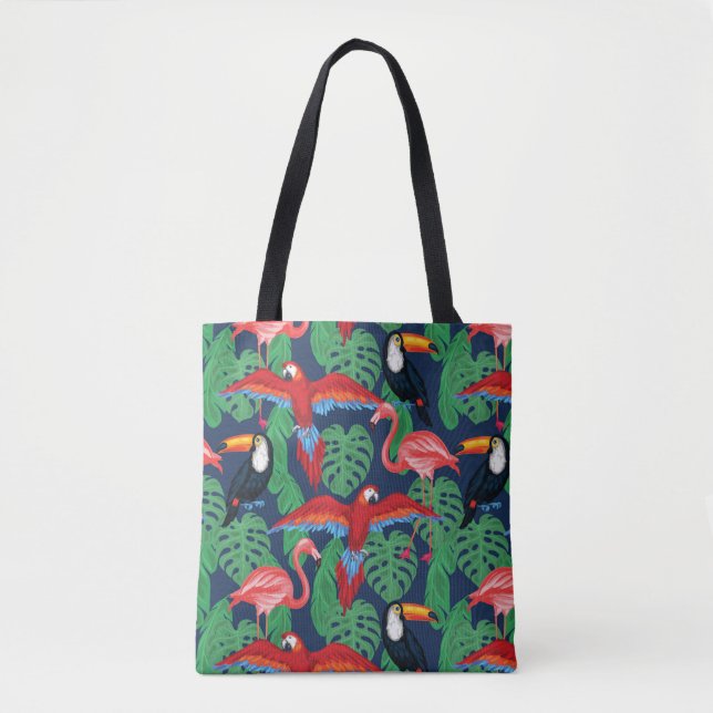 Tropical Birds In Bright Colours Tote Bag (Front)