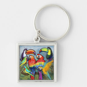 Tropical Birds Key Ring