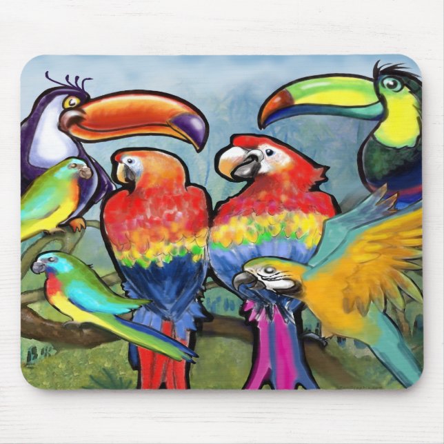 Tropical Birds Mouse Mat (Front)