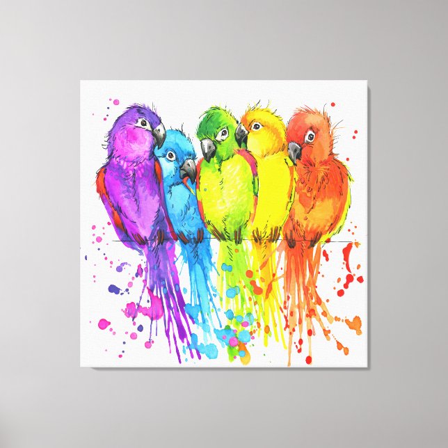 Tropical Birds of a Feather Canvas Art (Front)