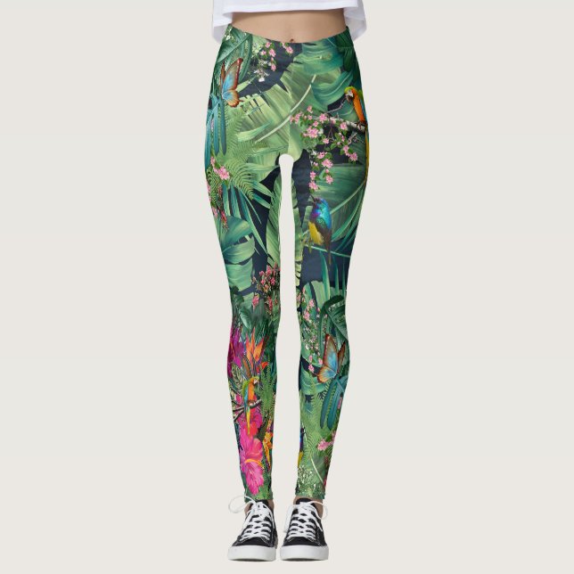 Tropical Birds of Paradise  Leggings (Front)