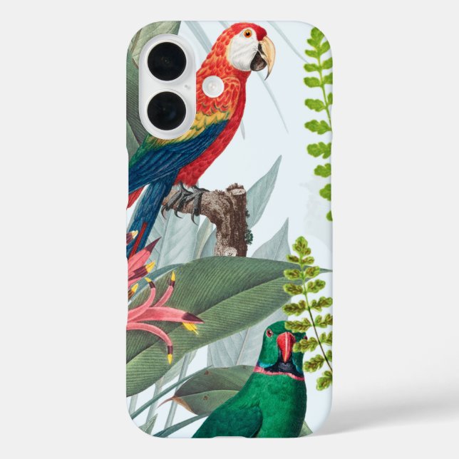 Tropical Birds Parrots & Foliage Case-Mate iPhone Case (Back)