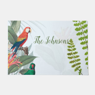 Tropical Birds Parrots & Foliage Doormat