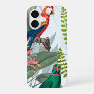 Tropical Birds Parrots & Foliage iPhone 16 Case