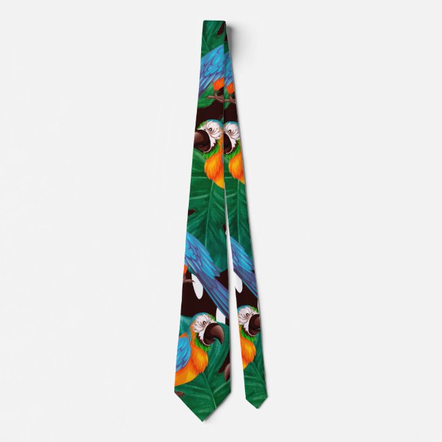 Tropical Birds Pattern Tie (Front)