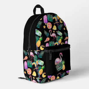Tropical Birds Pineapple Pattern Printed Backpack