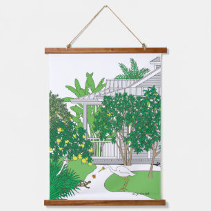 Tropical Birds & Plants Hanging Tapestry