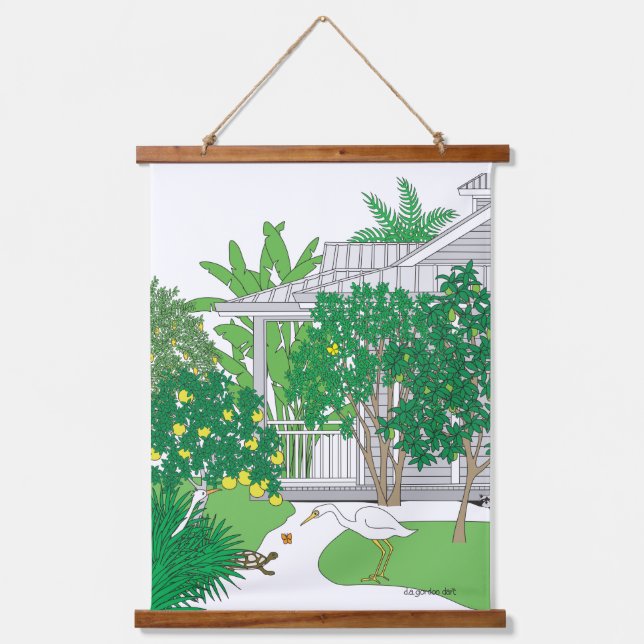 Tropical Birds & Plants Hanging Tapestry (Front)