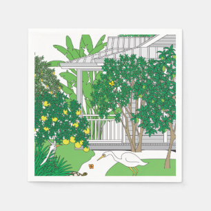 Tropical Birds & Plants Napkin