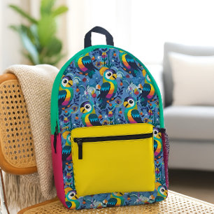 Tropical Birds Printed Backpack