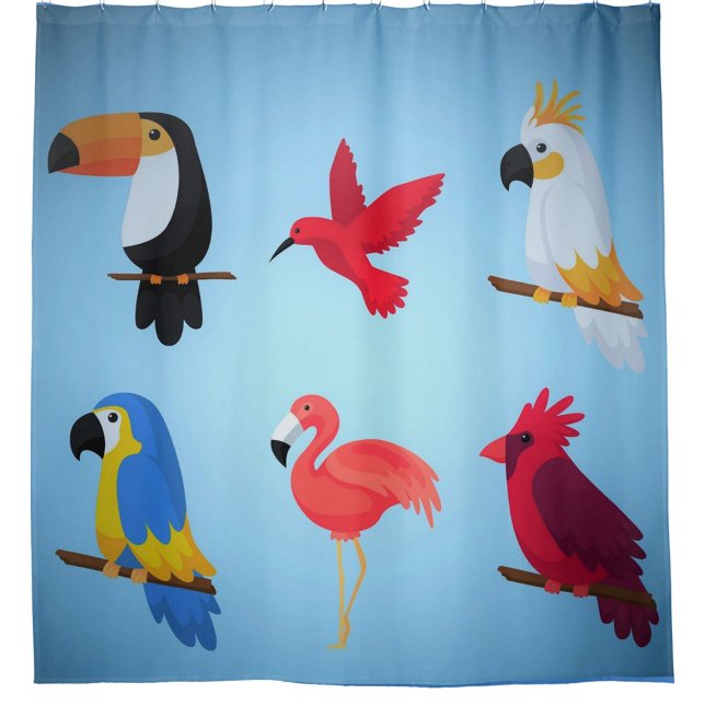 Tropical Birds Shower Curtain (Creator Uploaded)