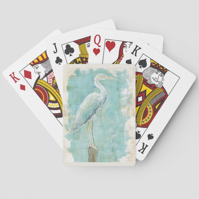 Tropical Birds | Still Egret Playing Cards (Back)