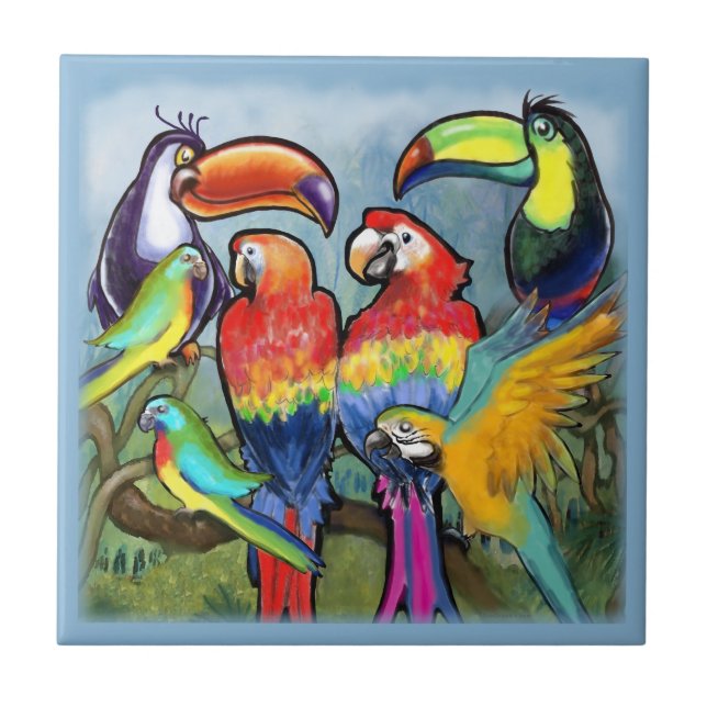Tropical Birds Tile (Front)