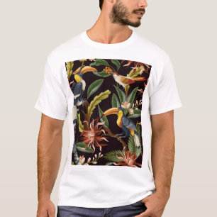 Tropical Birds: Vintage Leaves & Flowers T-Shirt