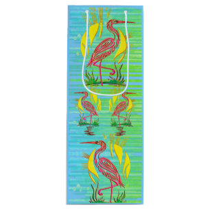 Tropical Birds Wine Gift Bag
