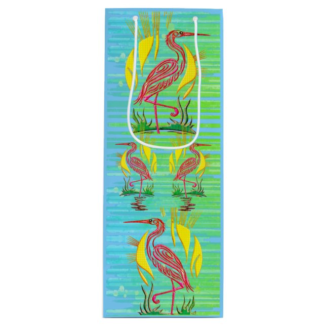 Tropical Birds  Wine Gift Bag (Front)