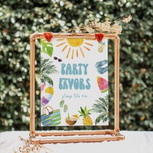 Tropical Birthday Favours Sign