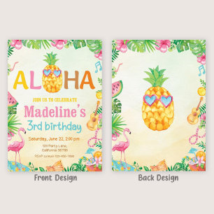 Tropical Birthday Invitation Hawaiian Invitation 