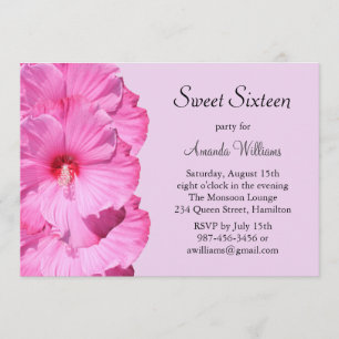Tropical Birthday Invitation (purple)