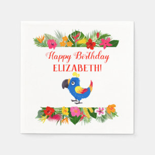 Tropical Birthday Parrot Napkin