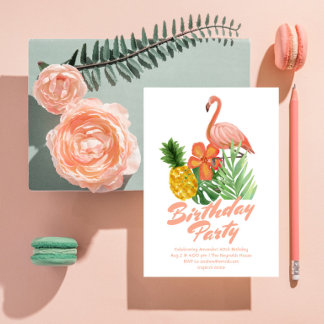Tropical Birthday Party Invitation