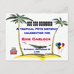 Tropical Birthday party invitation Postcard