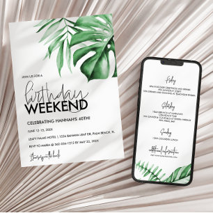 Tropical Birthday Weekend Invitation + Itinerary