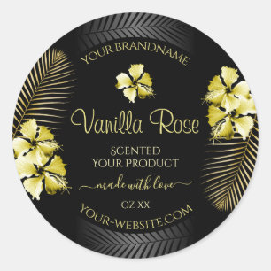 Tropical Black Gold Product Label Hawaiian Flowers