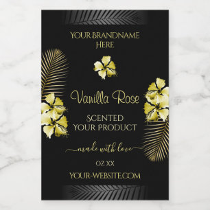 Tropical Black Gold Product Label Hawaiian Flowers