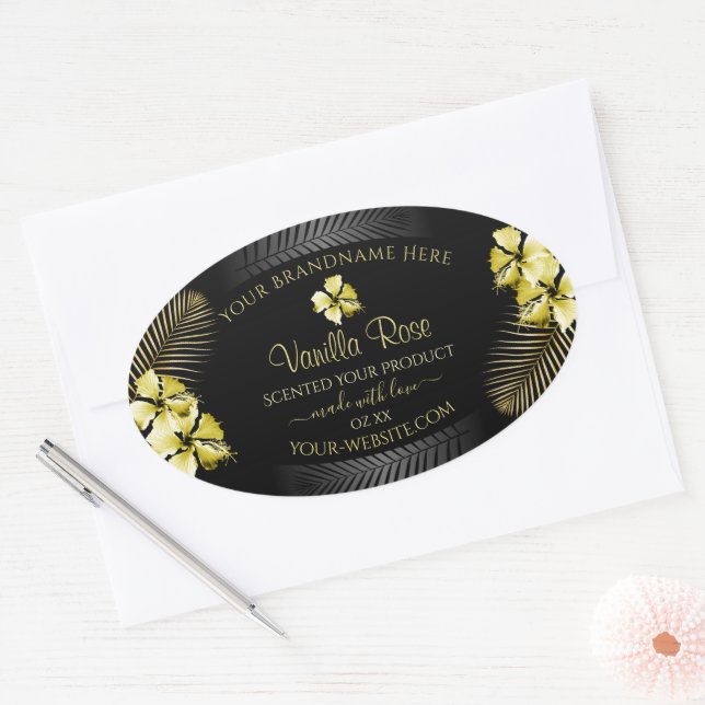 Tropical Black Gold Product Label Hawaiian Flowers (Envelope)