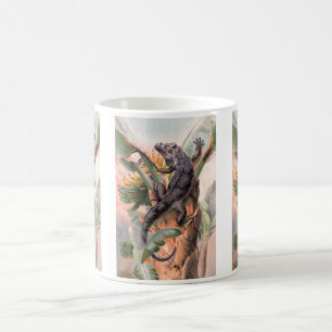 Tropical Black Iguana, Vintage Wild Reptile Animal Coffee Mug
