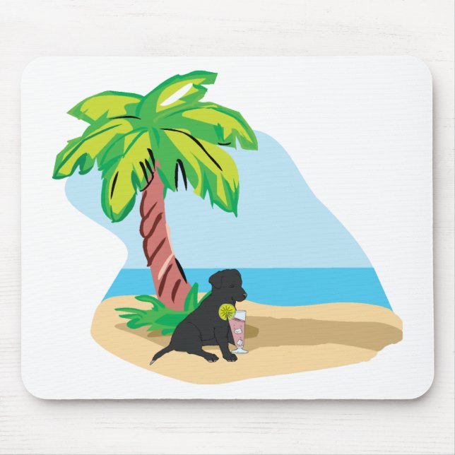 tropical black lab mouse mat (Front)