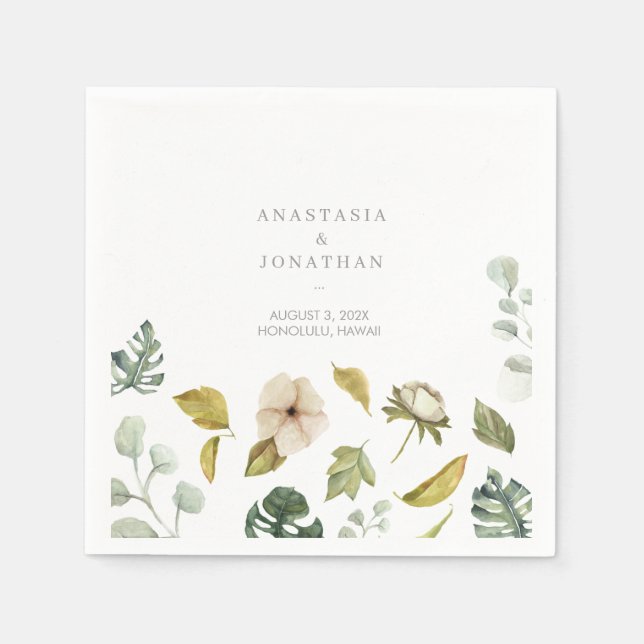 Tropical Blend Watercolor Napkin (Front)