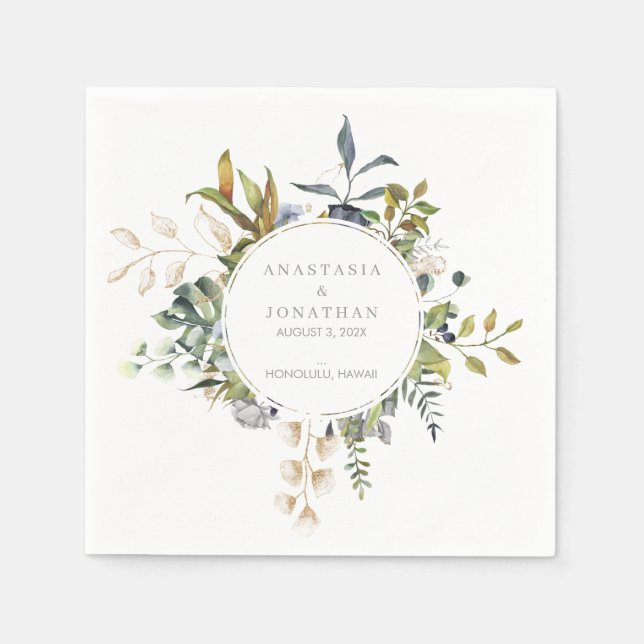 Tropical Blend Watercolor Napkin (Front)