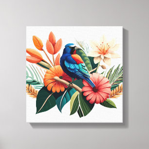 Tropical Bliss: A Vibrant Fusion of Flora Canvas Print