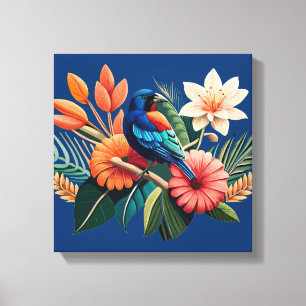 Tropical Bliss: A Vibrant Fusion of Flora Canvas Print