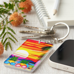 TROPICAL BLISS FOR PINEAPPLES FAMILY  KEY RING