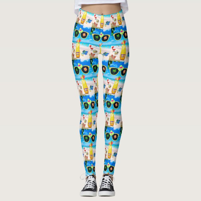 Tropical Bliss Vibes Leggings  (Front)